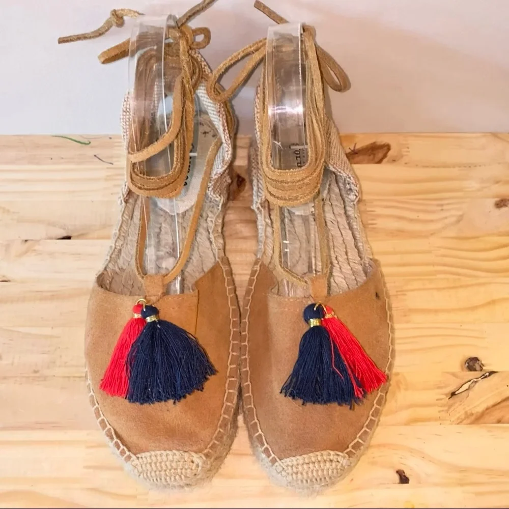 Soludos Espadrille Gladiator Tassel Tan Sandals - Picture 5 of 7